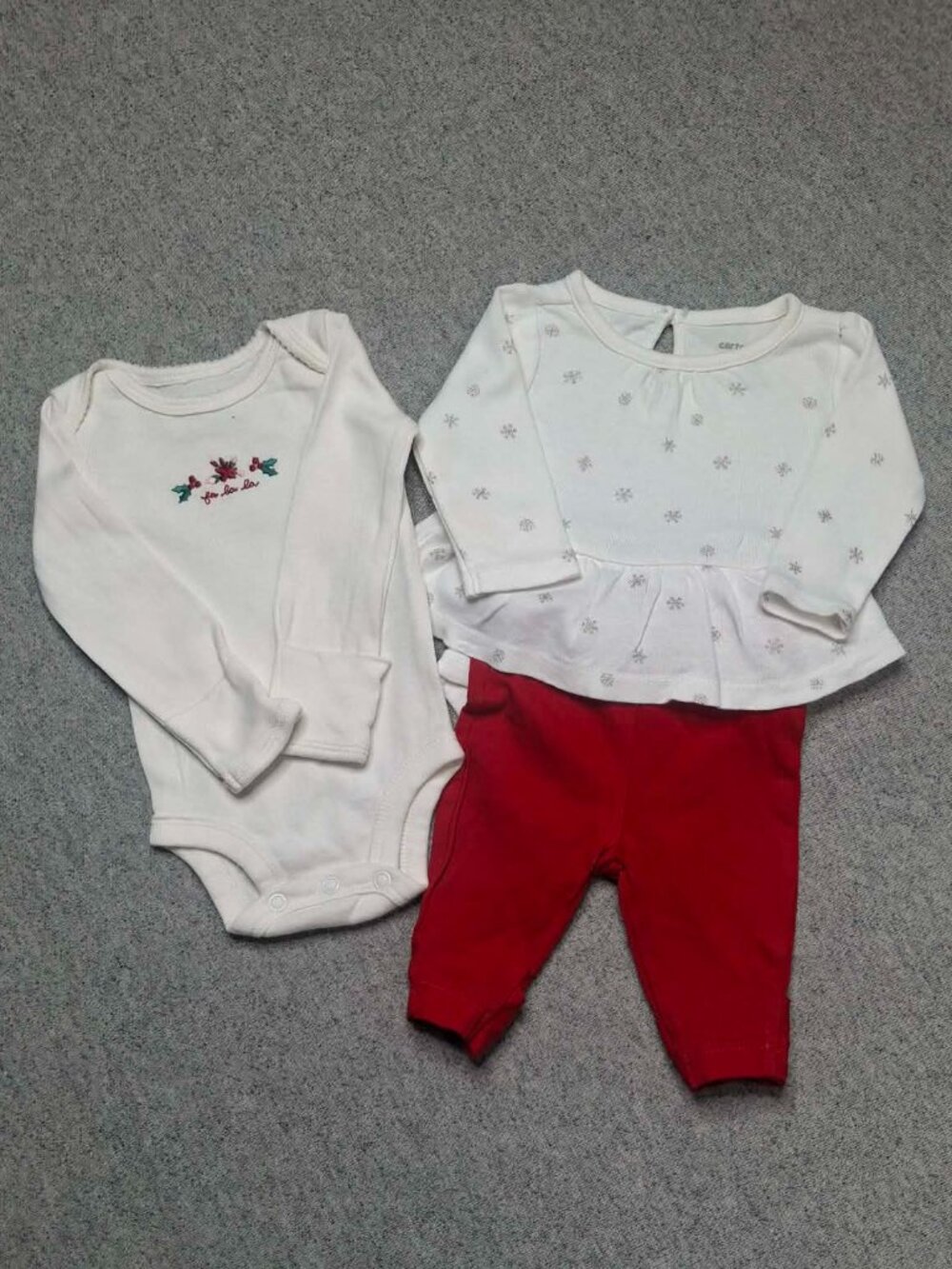 Carter’s Newborn Christmas Holiday Outfit Set3pc Red White FirstChristmasHoliday